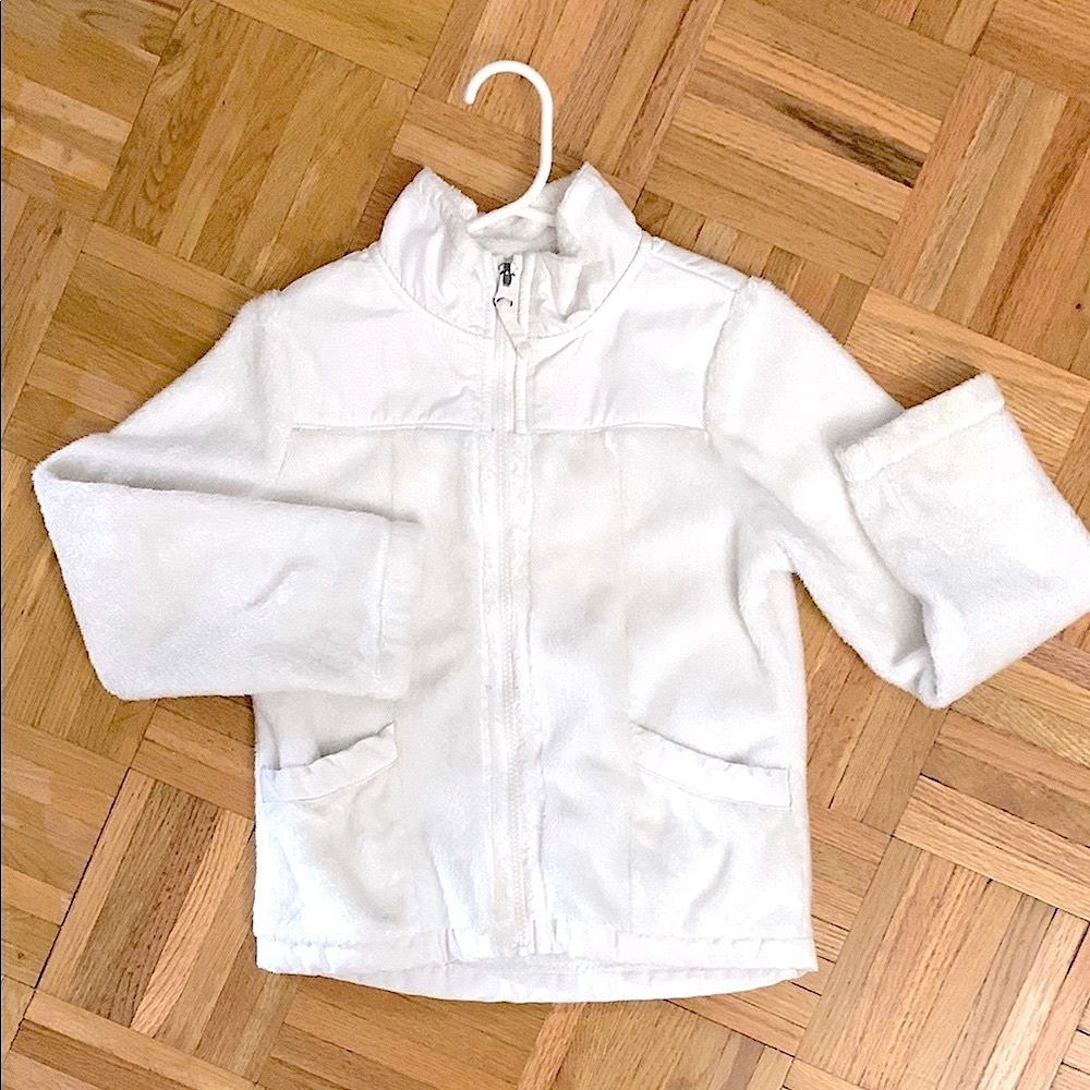 The Children's Place - Girls Size Small - White Fleece Zip-Up Jacket